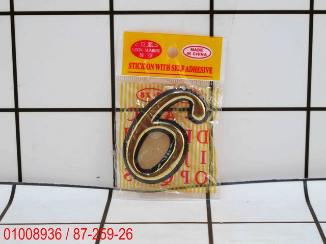 Angka Tempel Ukuran Kecil 6