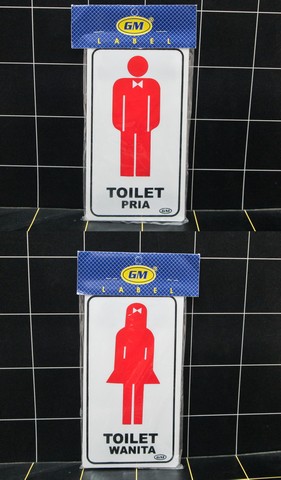 GM Label Toilet Pria/Wanita MEDIUM / Label Toilet