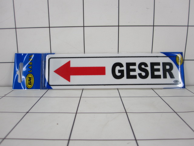 GM Label Sticker Geser Sign Marka Label Stiker Pintu Geser Kiri 20 x 5 cm