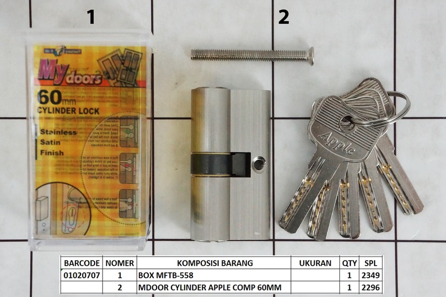 MYDOORS Cylinder Lock / Kunci Pintu Silinder 60 mm Computer Key Komputer