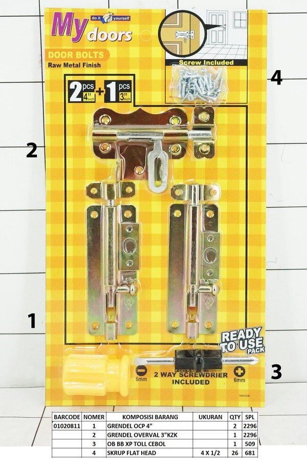 My Door Door Bold Grendel Pintu 3 Pcs