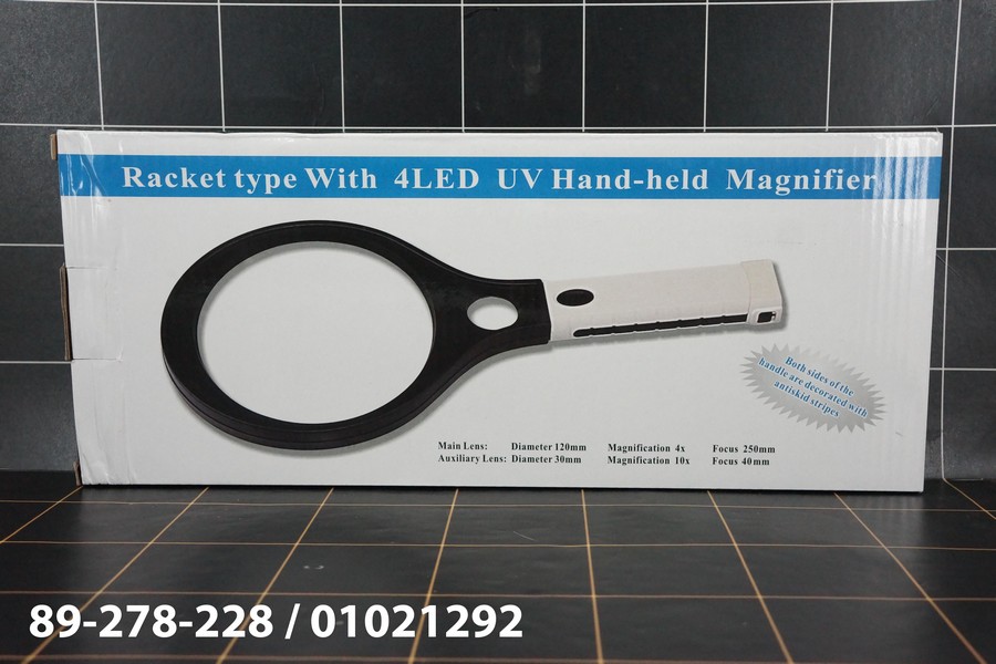 GE - Kaca Pembesar Magnifier 4 LED UV Hand-held