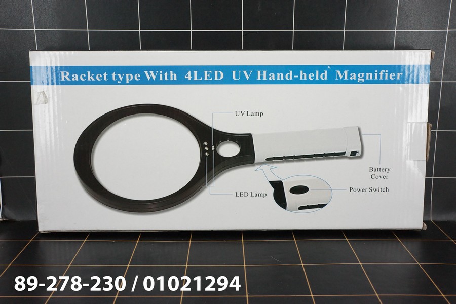 GE - Kaca Pembesar Magnifier 4 LED UV Hand-held