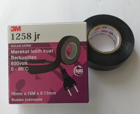 Isolasi Listrik 3M 1258 JR ORIGINAL 1258jr hitam