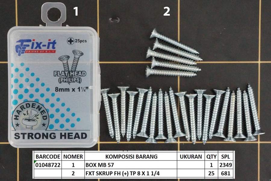 GE - Paku Flat Head 8mm x 1-1/4 inch
