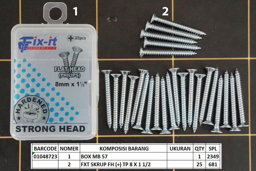 GE - Paku Flat Head 8mm x 1-1/2 inch