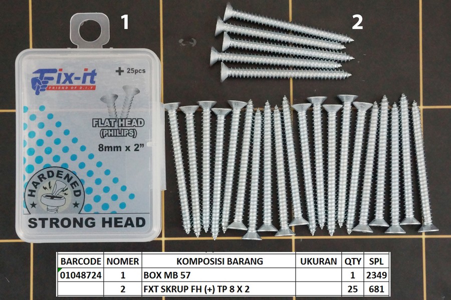 GE - Paku Flat Head 8mm x 2 inch
