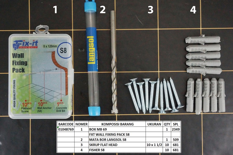 GE - Paket Paku Dinding 8 x 120 mm