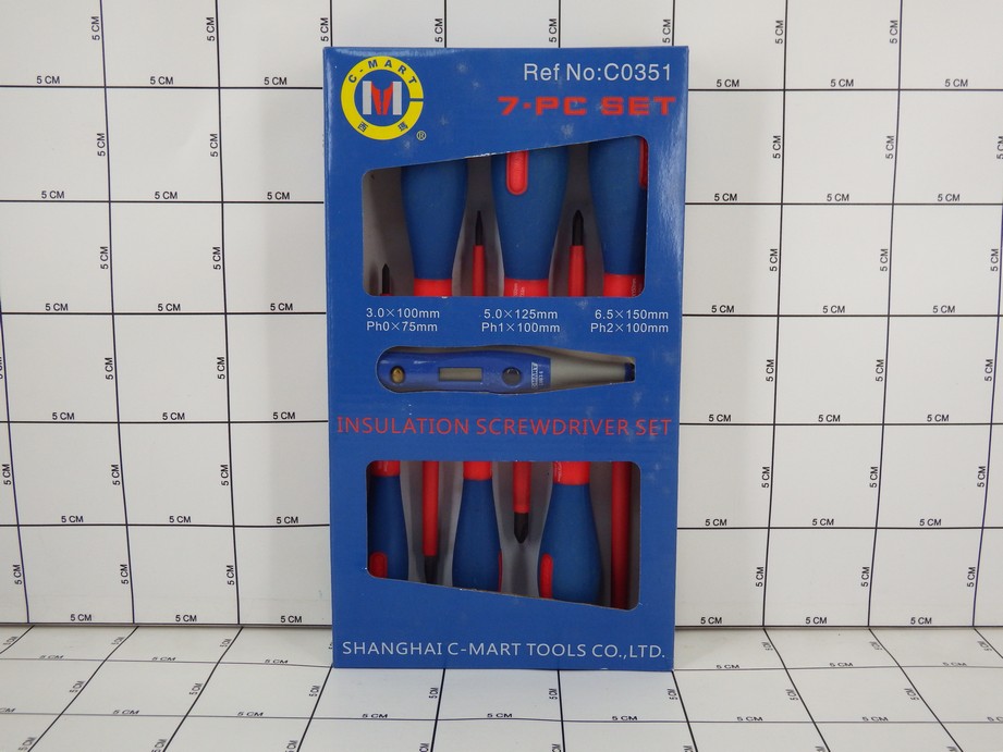 C-MART obeng listrik / insulation screwdriver 7 pcs