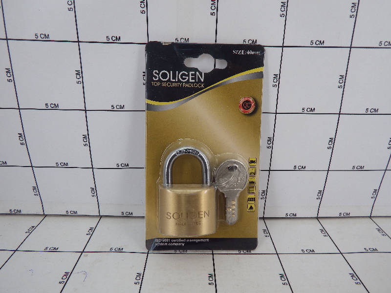 SOLIGEN Gembok Komputer Pendek Kuningan 40mm Non Per