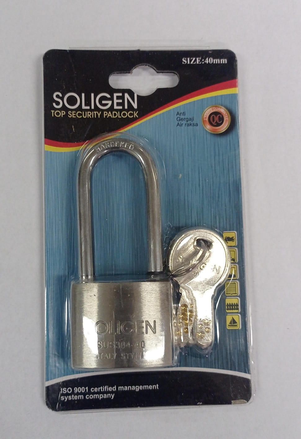 SOLIGEN Gembok Panjang 4 Kunci 40mm