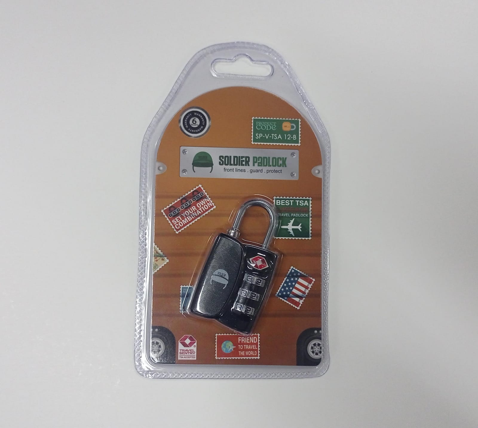 Gembok TSA Travel SOLDIER Combination 3 codes ABS cover
