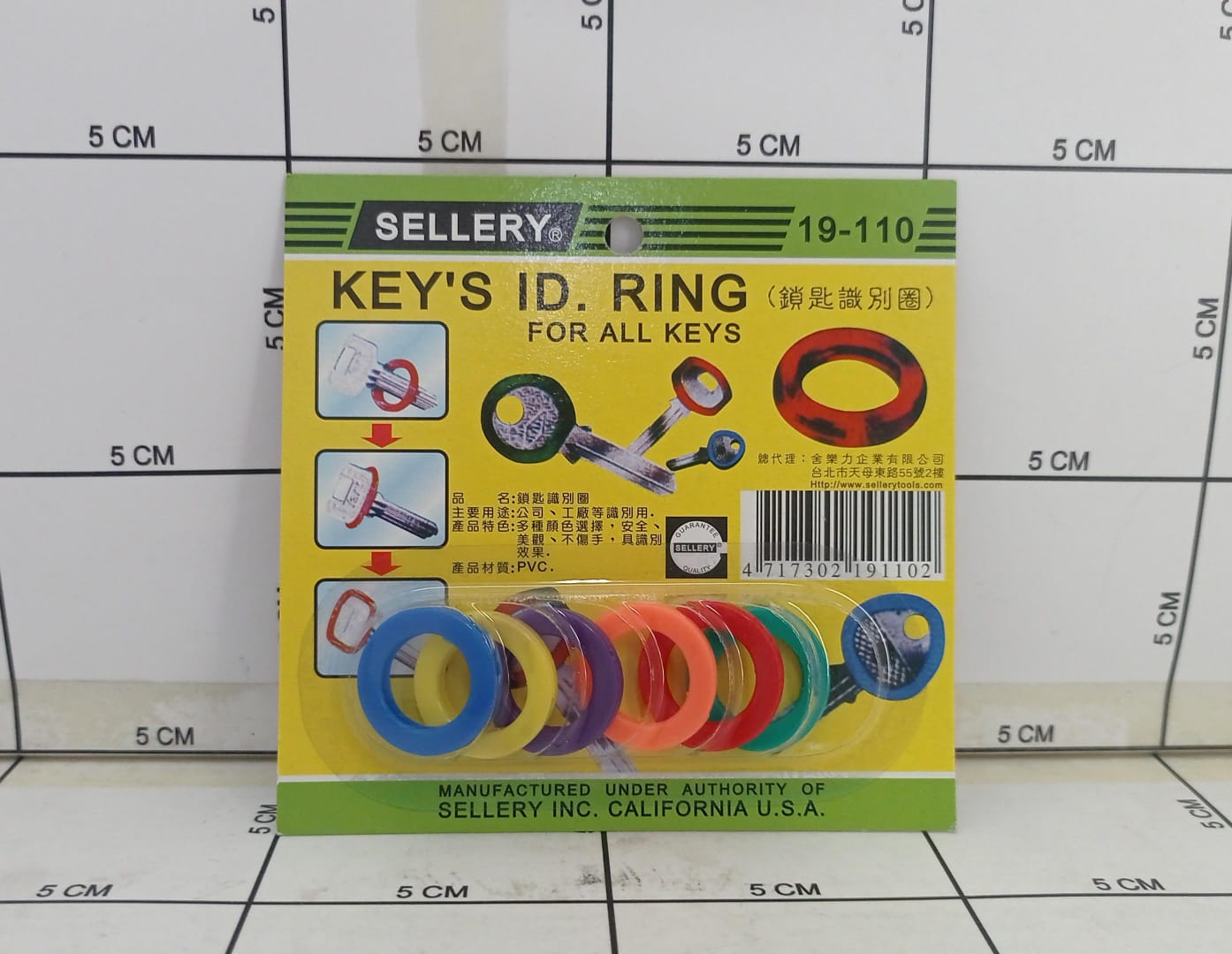 Sellery Penanda Kunci 1" Sellery19-110 Identification Key Ring 6pcs
