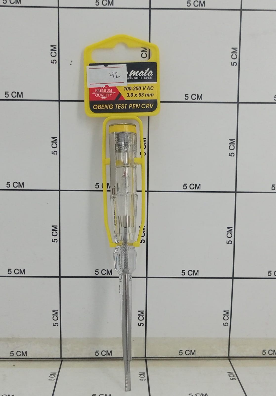 TJAP MATA Obeng Test Pen Voltage Tester Screwdriver 100-250V, Obeng Tespen AC 3 x 63MM