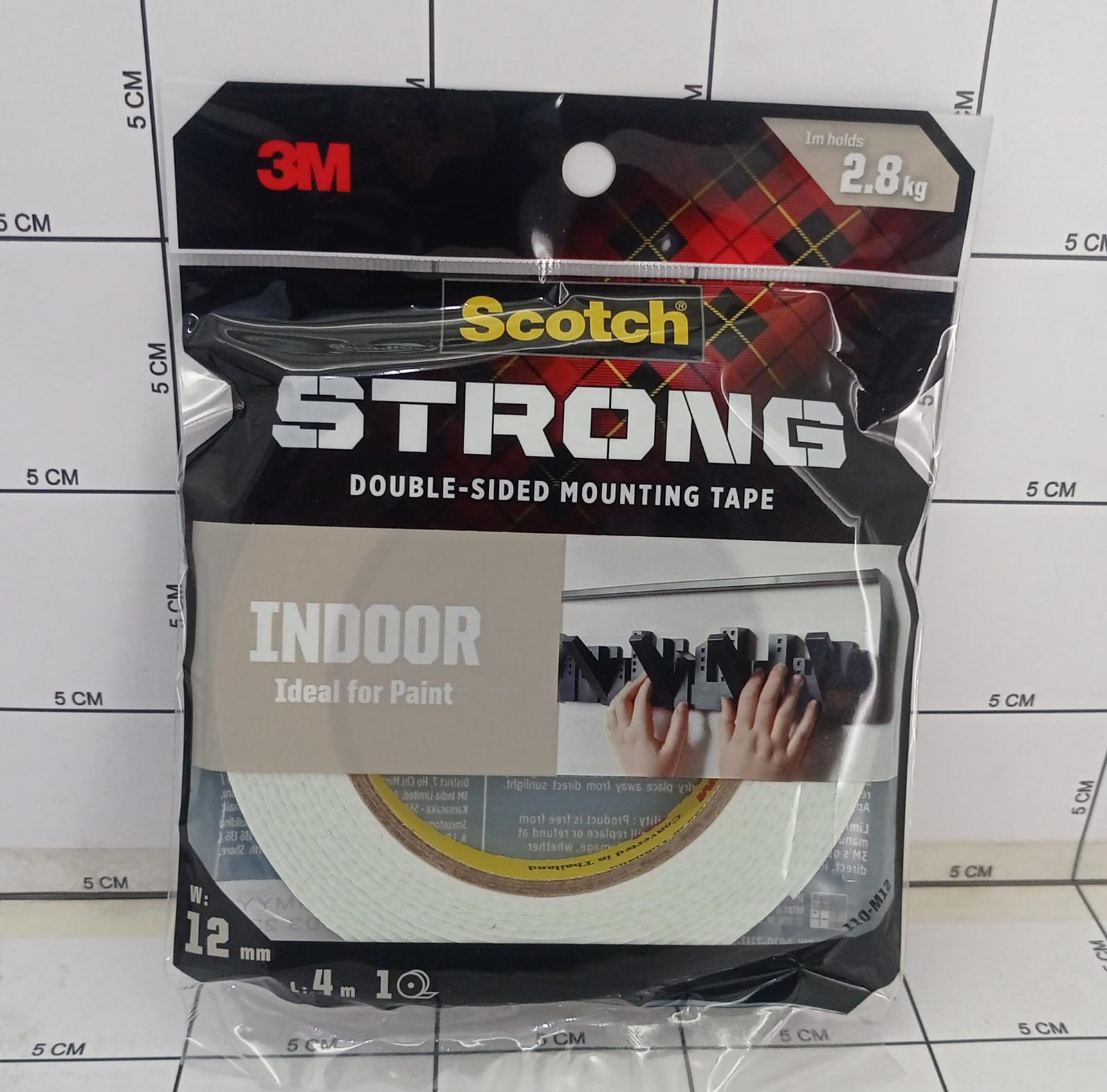 3M SCOTCH DOUBLE TAPE MOUNTING 110-M12 12MM X 4M INDOOR 2.8KG VHB STRONG SELOTIP
