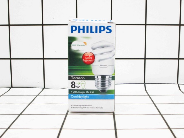 PHILIPS LAMPU TORNADO 8 WATT,8W PUTIH