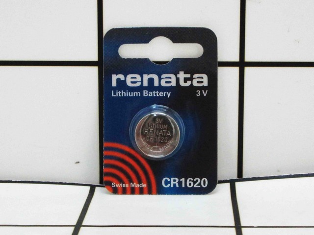 Battery Coin Renata CR1620 81 mAh (to 2.0 volts) (Rated at 47K ohms at 21°C) Typical 3.0 Volts Typical