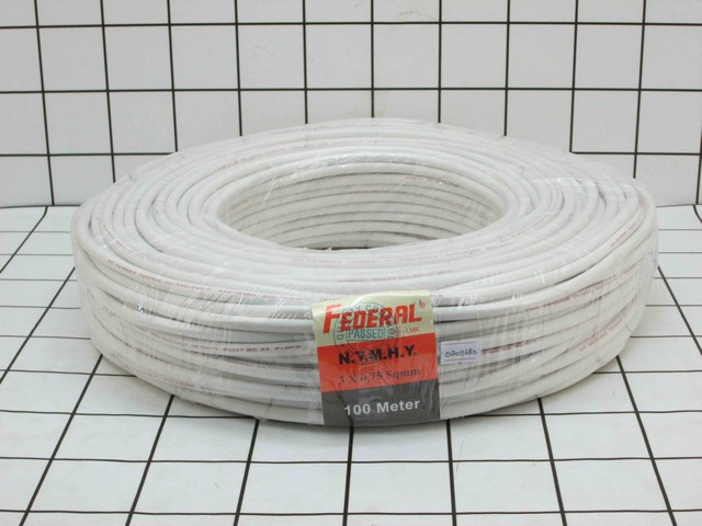 Federal Kabel NYMHY 3x0,75mm Putih Per Meter