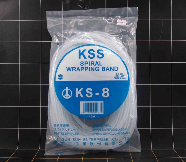 Spiral Wrapping Band pembungkus kabel KSS KS-8 8mm putih