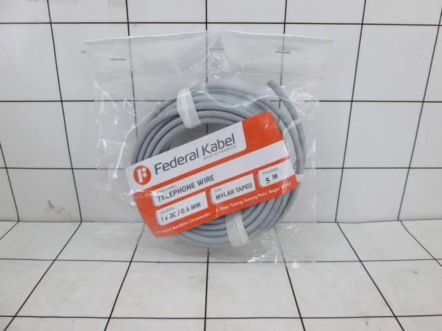 FEDERAL - Kabel Telephone WIre 1 x 2C/0.6mm 5 Meter