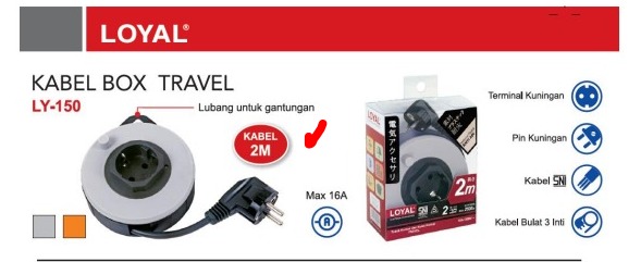 Kabel Rol Travel Loyal LY-150 2 Meter