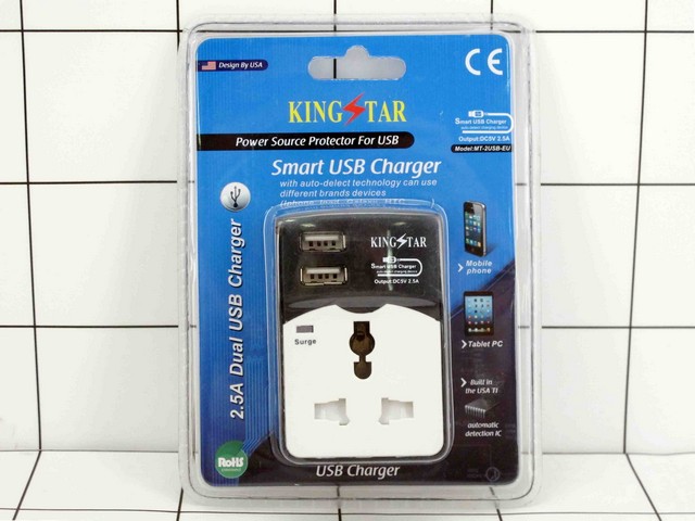 Universal Travel Adaptor dengan 2port USB-smart USB Charge