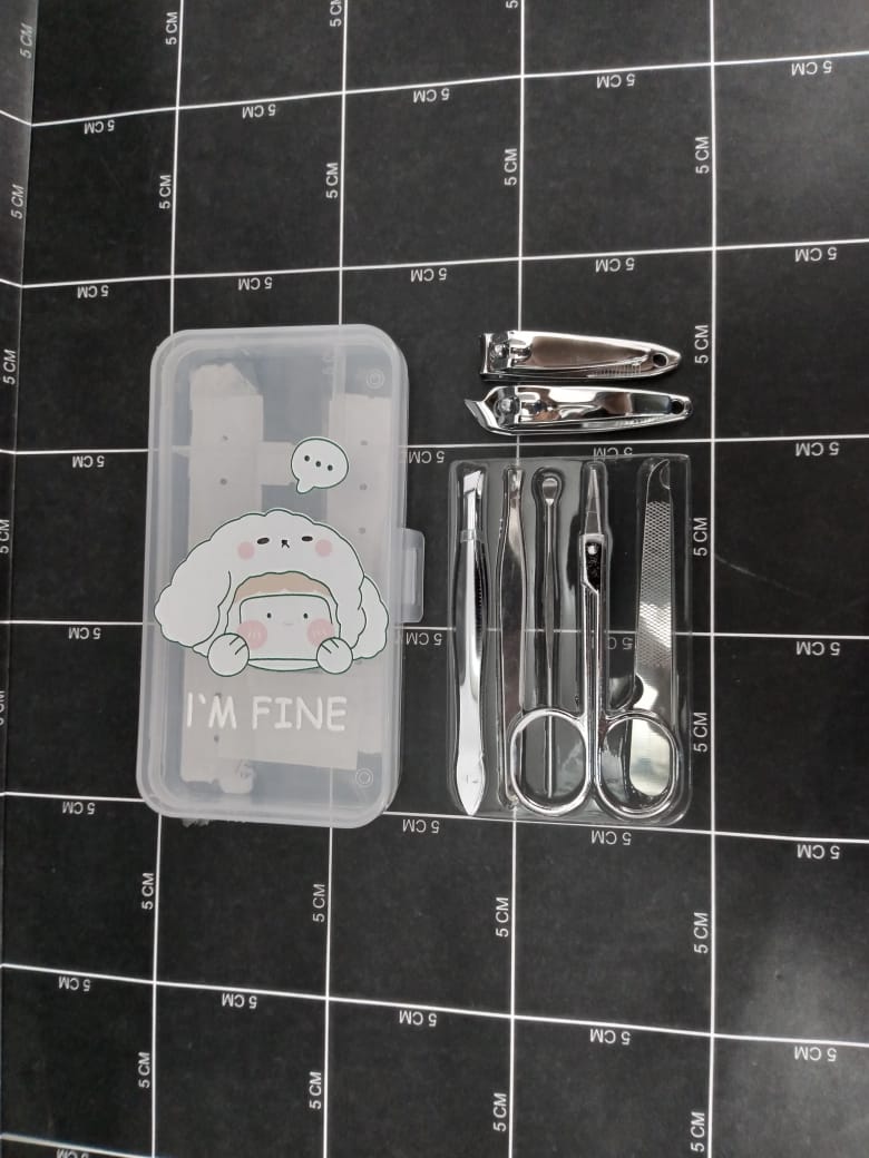 Manicure Pedicure Set Gunting Kuku Kaki Box Isi 7pcs