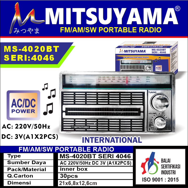 Radio Mitsuyama MS-4020BT Seri 4046