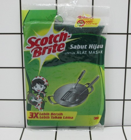3M Scotch Brite ID-10 Sabut Hijau 4 x 6" / Sabut Cuci Piring Hijau