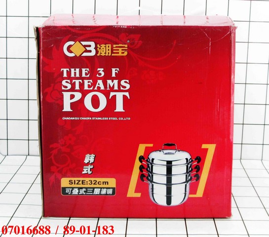 Panci Kukus Stainless Steel 3 Susun 32 CM