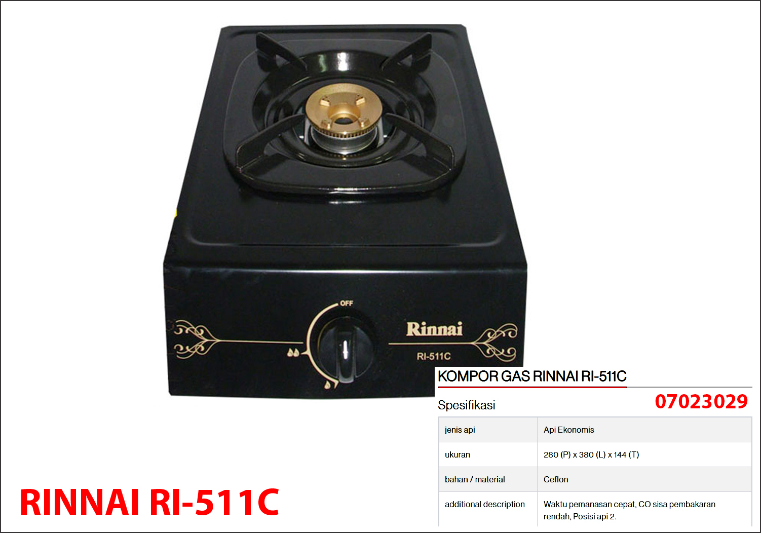 Kompor Gas Rinnai RI-511C