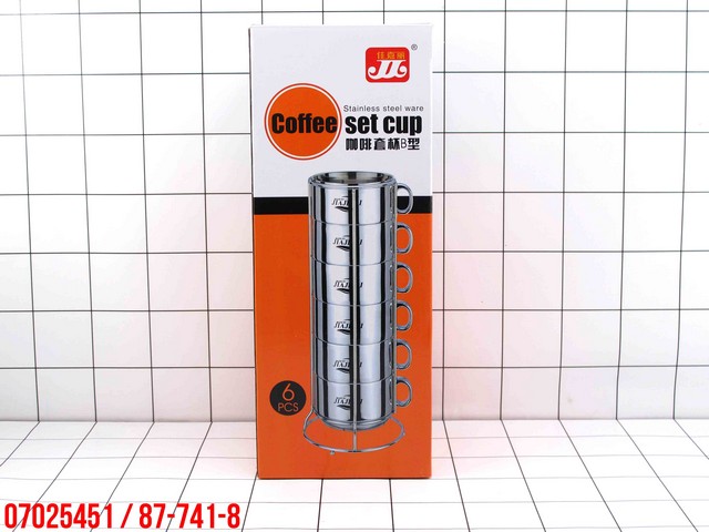 GE - Gelas Kopi Stainless Set 6 Pcs