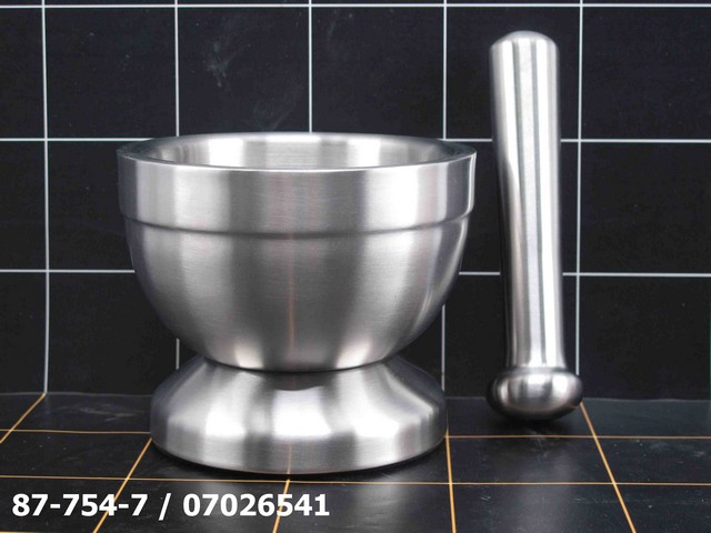 Lumpang Dan Ulekan Stainless Steel 12 Cm