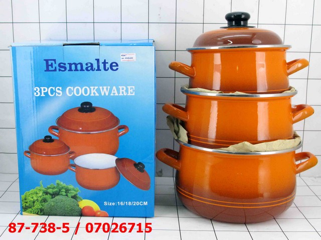 Panci Enamel Set 3 Pcs