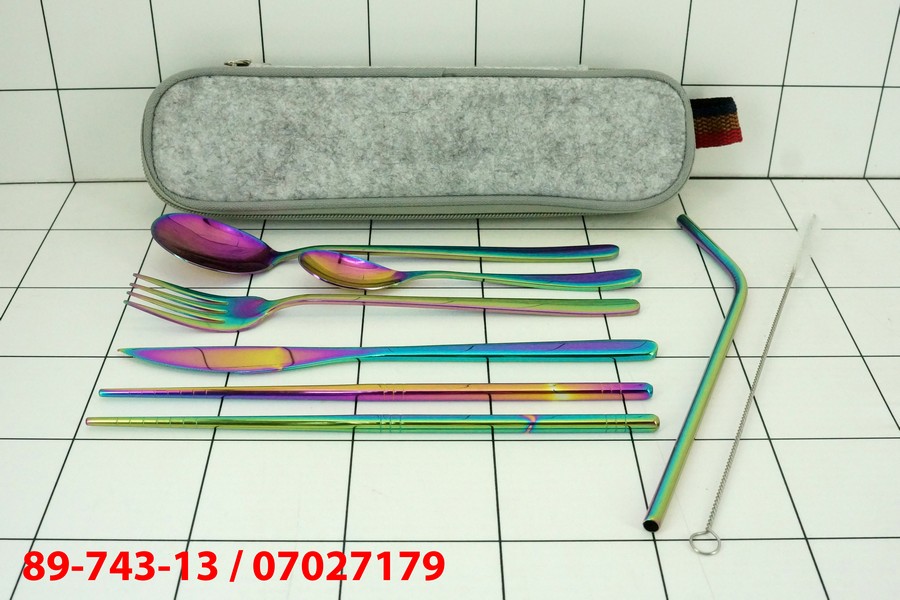 GE - Set Peralatan Makan Travel Rainbow