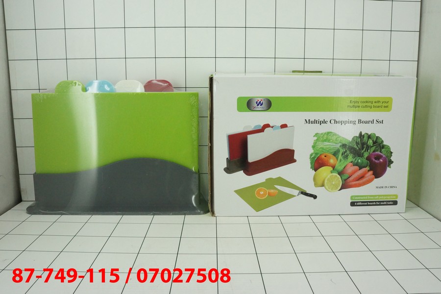 Set Talenan Warna 5 Pcs dengan Rak Penyimpan