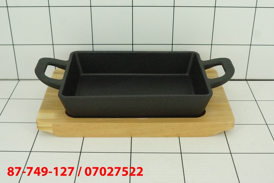Cash Iron + Tatakan Kayu Kotak 16 x 11 Cm