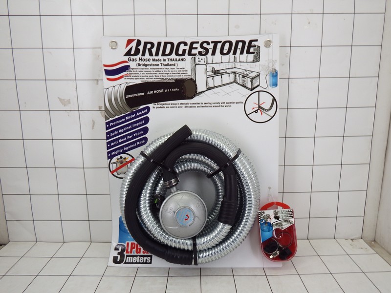 BRIDGESTONE Paket Selang Gas LPG Set 3M 3 Meter, Rubber Hose / Gas Hose
