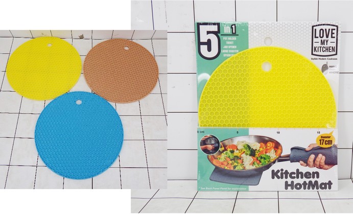 Tatakan Silicone Bulat Alas Silikon Tahan Panas Anti Slip Panci Piring