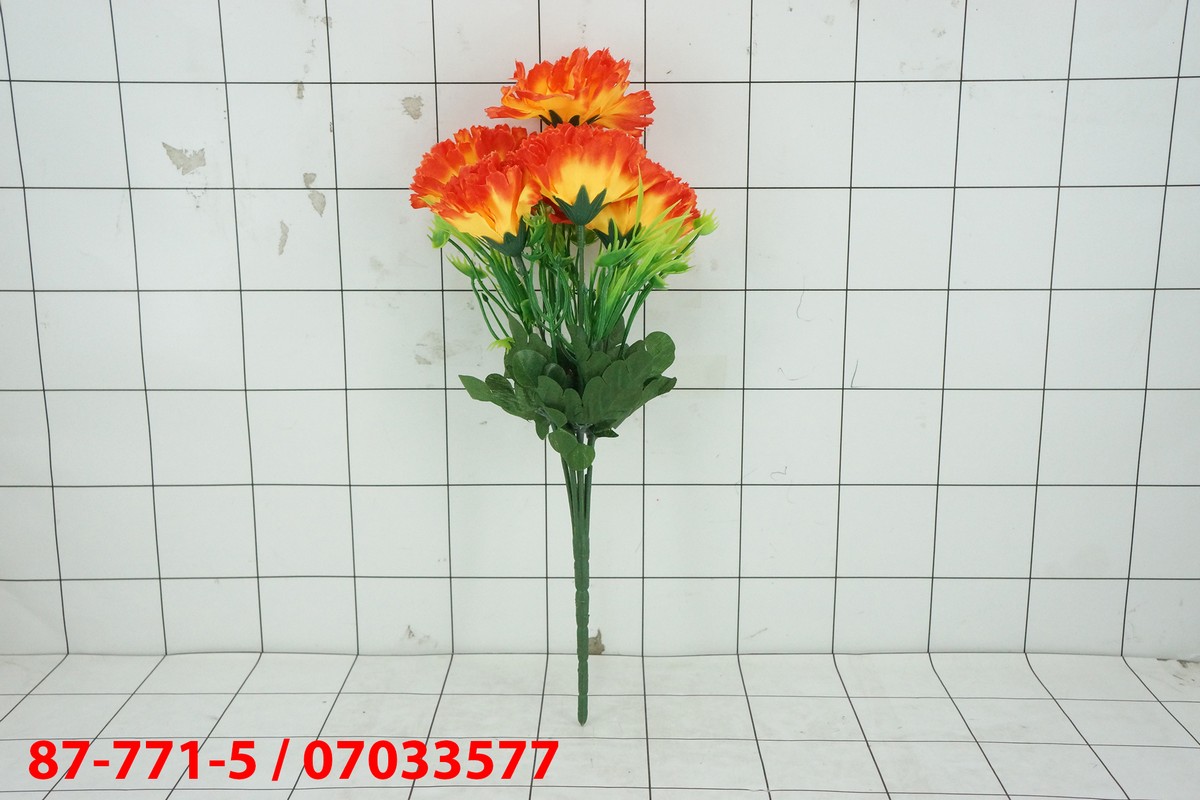 Bunga Artificial Carnation AB-582-5, Bunga Hiasan Plastik Untuk Dekorasi