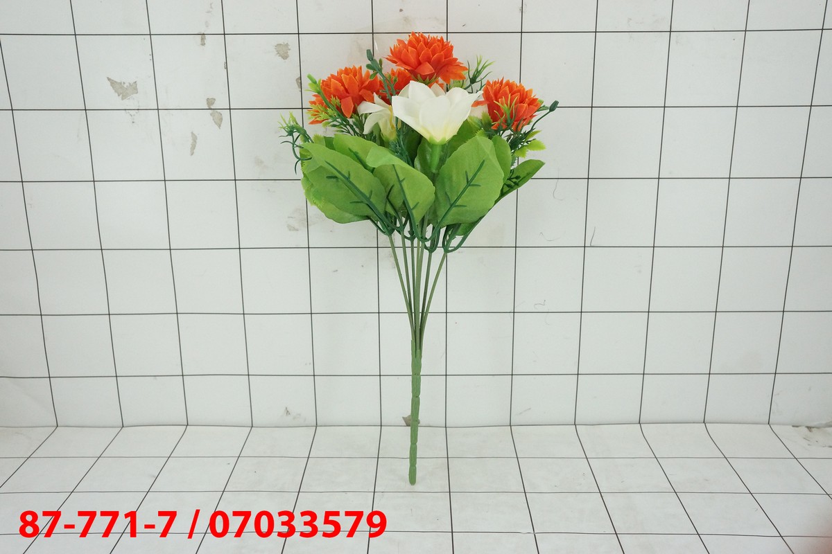 Bunga Artificial Chrysanthemum Lily AB-582-7, Bunga Hiasan Plastik Untuk Dekorasi