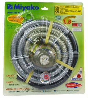 Miyako Regulator + Selang Gas RMS 206M Paket Selang Regulator