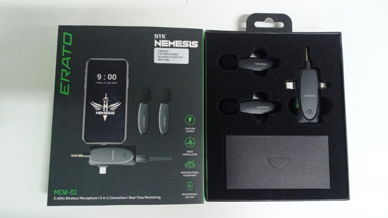 NYK Microphone Wireless 2.4GHz Clip On 3 in 1 Nemesis ERATO MCW-01