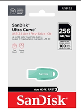 SanDisk Flashdisk 256GB USB 3.2 Ultra Curve CZ550 Mint Green