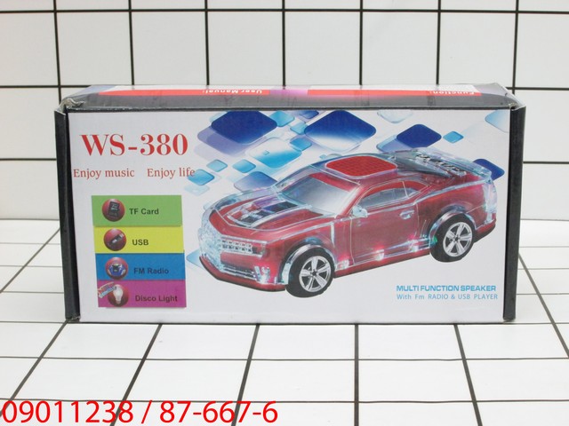 Speaker Mini Bentuk Mobil WS-380 FM Radio USB TF Card