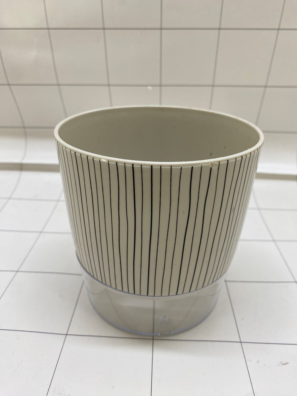 Pot Tanaman Self Watering S110 10.5 Cm Motif Garis