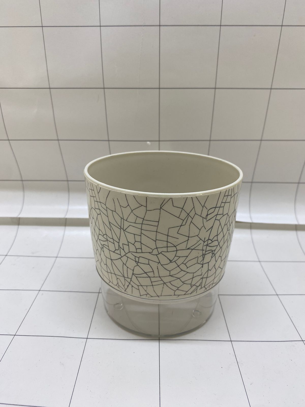 Pot Tanaman Self Watering S110 10.5 Cm Motif Abstrak