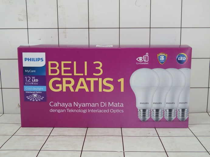 PHILIPS - Lampu LED Bulb Multipack 12 Watt Cool Daylight