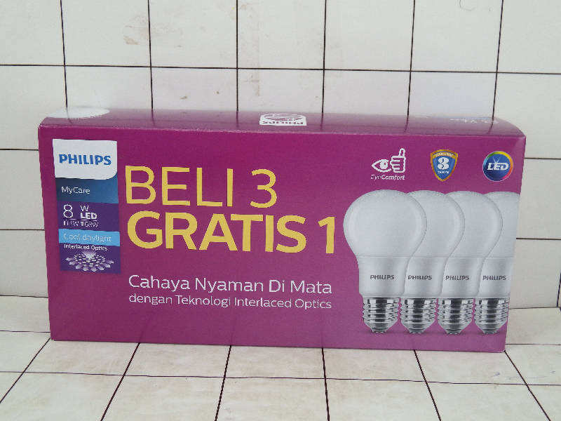 PHILIPS - Lampu LED Bulb Multipack 8 Watt Cool Daylight