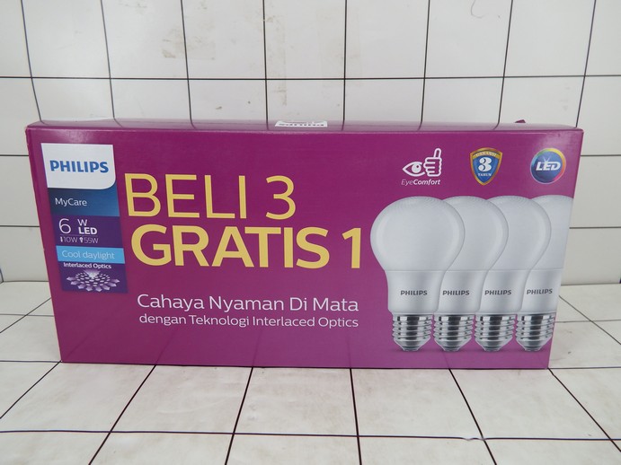 PHILIPS - Lampu LED Bulb Multipack 6 Watt Cool Daylight
